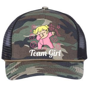 Team Girl Gender Reveal Party Team Pink Baby Announcement Retro Rope Trucker Hat Cap