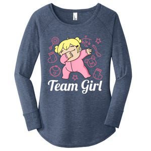 Team Girl Gender Reveal Party Team Pink Baby Announcement Women's Perfect Tri Tunic Long Sleeve Shirt