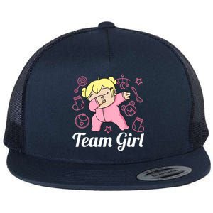 Team Girl Gender Reveal Party Team Pink Baby Announcement Flat Bill Trucker Hat