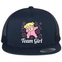 Team Girl Gender Reveal Party Team Pink Baby Announcement Flat Bill Trucker Hat