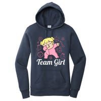 Team Girl Gender Reveal Party Team Pink Baby Announcement Women's Pullover Hoodie