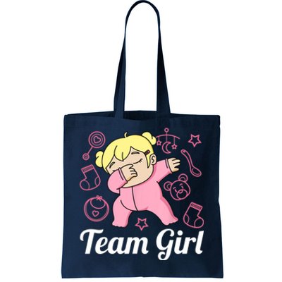 Team Girl Gender Reveal Party Team Pink Baby Announcement Tote Bag