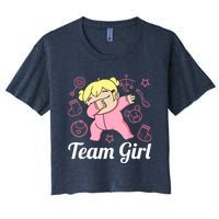 Team Girl Gender Reveal Party Team Pink Baby Announcement Women's Crop Top Tee