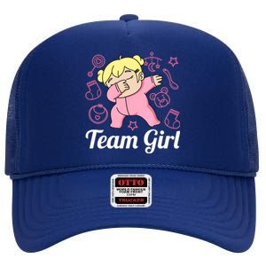 Team Girl Gender Reveal Party Team Pink Baby Announcement High Crown Mesh Back Trucker Hat