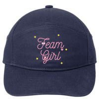 Team Girl Gender Reveal Party Team Pink Baby Announcement 7-Panel Snapback Hat