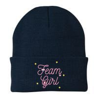 Team Girl Gender Reveal Party Team Pink Baby Announcement Knit Cap Winter Beanie