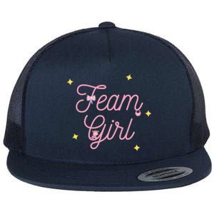 Team Girl Gender Reveal Party Team Pink Baby Announcement Flat Bill Trucker Hat