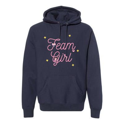 Team Girl Gender Reveal Party Team Pink Baby Announcement Premium Hoodie