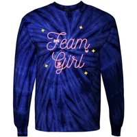 Team Girl Gender Reveal Party Team Pink Baby Announcement Tie-Dye Long Sleeve Shirt