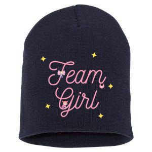 Team Girl Gender Reveal Party Team Pink Baby Announcement Short Acrylic Beanie