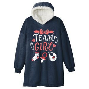 Team Girl Gender Reveal Party Team Pink Baby Announcement Hooded Wearable Blanket