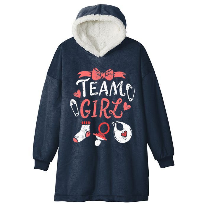 Team Girl Gender Reveal Party Team Pink Baby Announcement Hooded Wearable Blanket