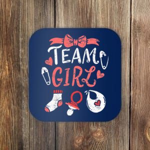 Team Girl Gender Reveal Party Team Pink Baby Announcement Coaster