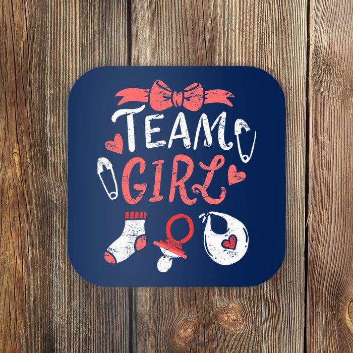 Team Girl Gender Reveal Party Team Pink Baby Announcement Coaster