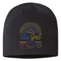 This Girl Glows Cute Girl Woman Tie Dye 80s Party Team Sustainable Beanie