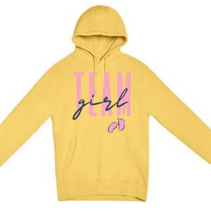 Team Girl Gender Reveal Party Team Pink Baby Announcement Premium Pullover Hoodie