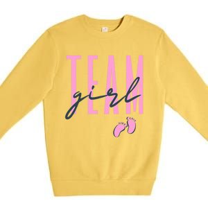 Team Girl Gender Reveal Party Team Pink Baby Announcement Premium Crewneck Sweatshirt