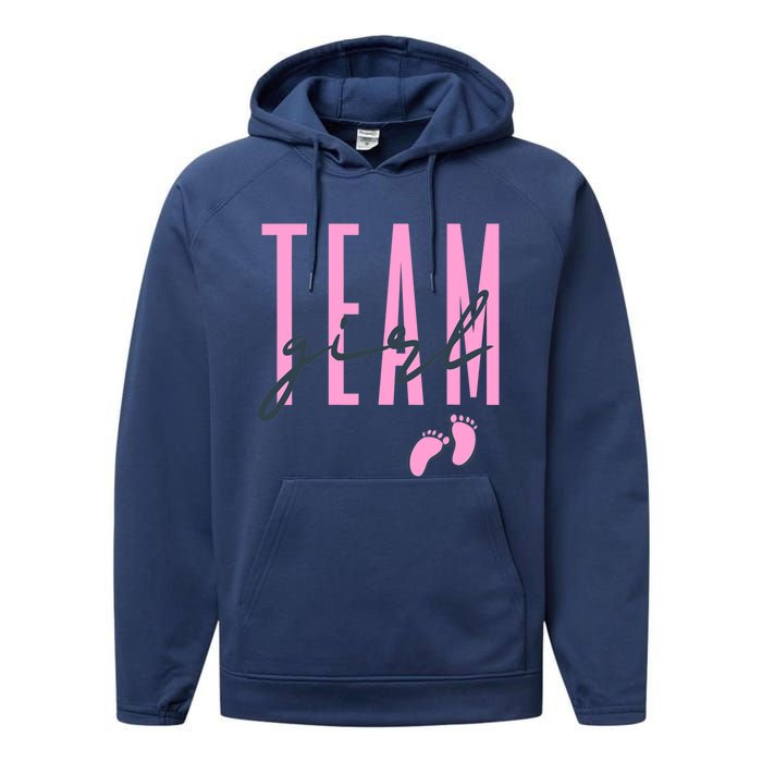 Team Girl Gender Reveal Party Team Pink Baby Announcement Performance Fleece Hoodie