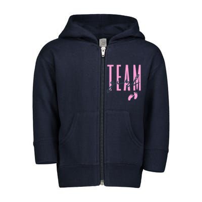 Team Girl Gender Reveal Party Team Pink Baby Announcement Toddler Zip Fleece Hoodie