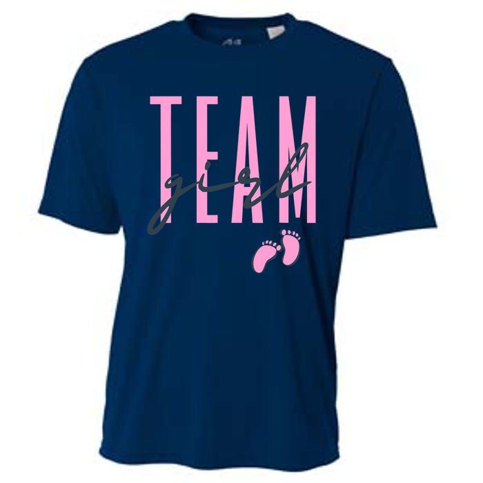 Team Girl Gender Reveal Party Team Pink Baby Announcement Cooling Performance Crew T-Shirt