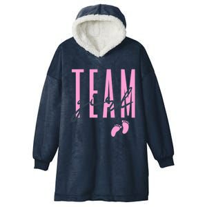 Team Girl Gender Reveal Party Team Pink Baby Announcement Hooded Wearable Blanket