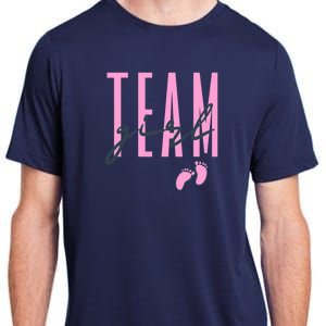 Team Girl Gender Reveal Party Team Pink Baby Announcement Adult ChromaSoft Performance T-Shirt