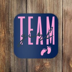 Team Girl Gender Reveal Party Team Pink Baby Announcement Coaster