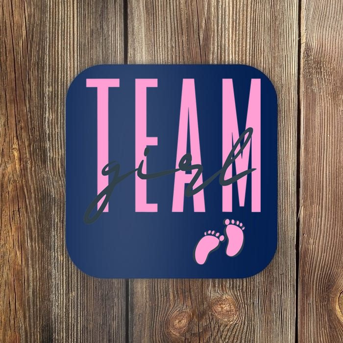 Team Girl Gender Reveal Party Team Pink Baby Announcement Coaster