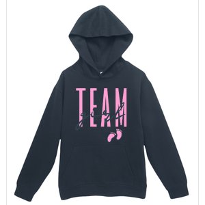 Team Girl Gender Reveal Party Team Pink Baby Announcement Urban Pullover Hoodie