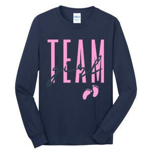 Team Girl Gender Reveal Party Team Pink Baby Announcement Tall Long Sleeve T-Shirt