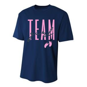 Team Girl Gender Reveal Party Team Pink Baby Announcement Performance Sprint T-Shirt