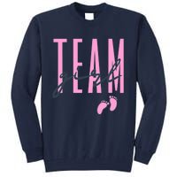 Team Girl Gender Reveal Party Team Pink Baby Announcement Tall Sweatshirt