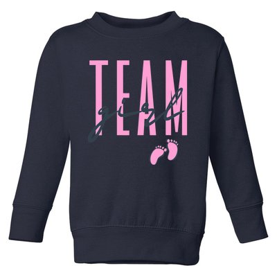 Team Girl Gender Reveal Party Team Pink Baby Announcement Toddler Sweatshirt