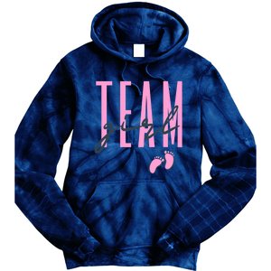 Team Girl Gender Reveal Party Team Pink Baby Announcement Tie Dye Hoodie