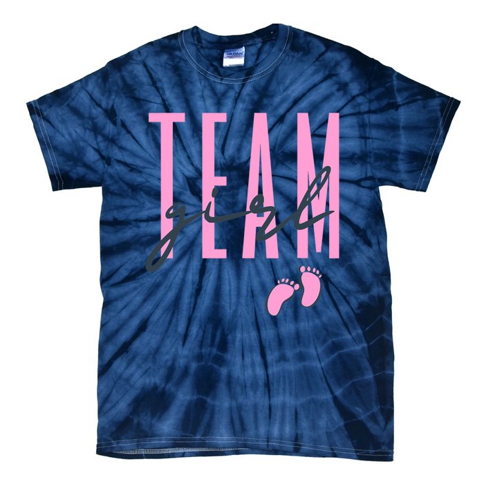 Team Girl Gender Reveal Party Team Pink Baby Announcement Tie-Dye T-Shirt