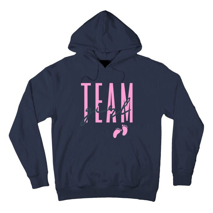 Team Girl Gender Reveal Party Team Pink Baby Announcement Tall Hoodie