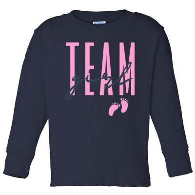 Team Girl Gender Reveal Party Team Pink Baby Announcement Toddler Long Sleeve Shirt