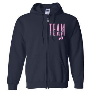 Team Girl Gender Reveal Party Team Pink Baby Announcement Full Zip Hoodie