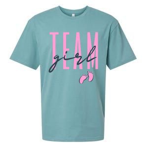 Team Girl Gender Reveal Party Team Pink Baby Announcement Sueded Cloud Jersey T-Shirt