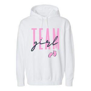 Team Girl Gender Reveal Party Team Pink Baby Announcement Garment-Dyed Fleece Hoodie