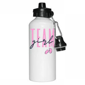 Team Girl Gender Reveal Party Team Pink Baby Announcement Aluminum Water Bottle