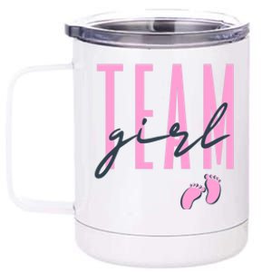 Team Girl Gender Reveal Party Team Pink Baby Announcement 12 oz Stainless Steel Tumbler Cup