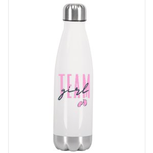 Team Girl Gender Reveal Party Team Pink Baby Announcement Stainless Steel Insulated Water Bottle