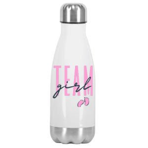 Team Girl Gender Reveal Party Team Pink Baby Announcement Stainless Steel Insulated Water Bottle