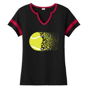 Tennis Graphic Girls Tennis Heart Love Tennis Player Ladies Halftime Notch Neck Tee