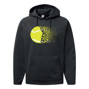 Tennis Graphic Girls Tennis Heart Love Tennis Player Performance Fleece Hoodie