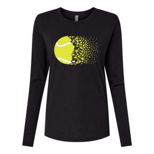 Tennis Graphic Girls Tennis Heart Love Tennis Player Womens Cotton Relaxed Long Sleeve T-Shirt