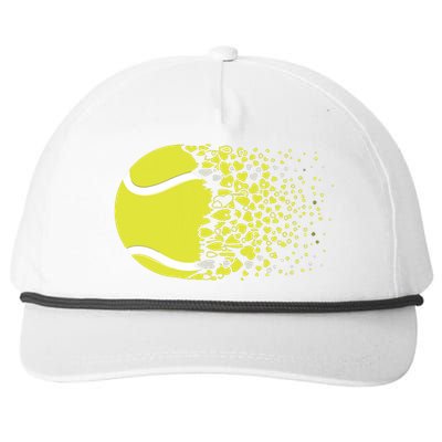 Tennis Graphic Girls Tennis Heart Love Tennis Player Snapback Five-Panel Rope Hat