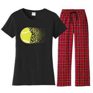 Tennis Graphic Girls Tennis Heart Love Tennis Player Women's Flannel Pajama Set