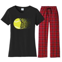 Tennis Graphic Girls Tennis Heart Love Tennis Player Women's Flannel Pajama Set